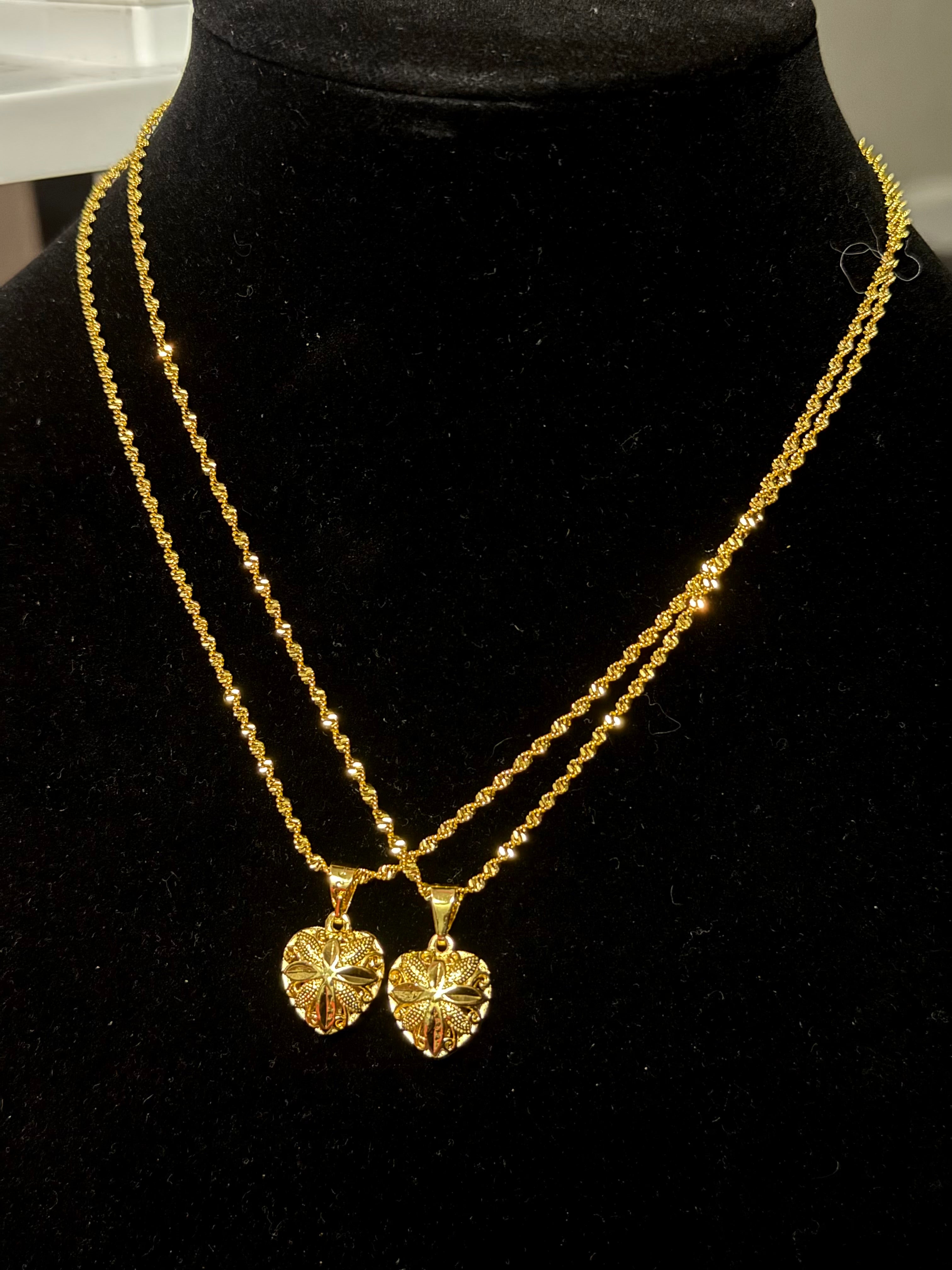 24k Gilded Heart Necklace